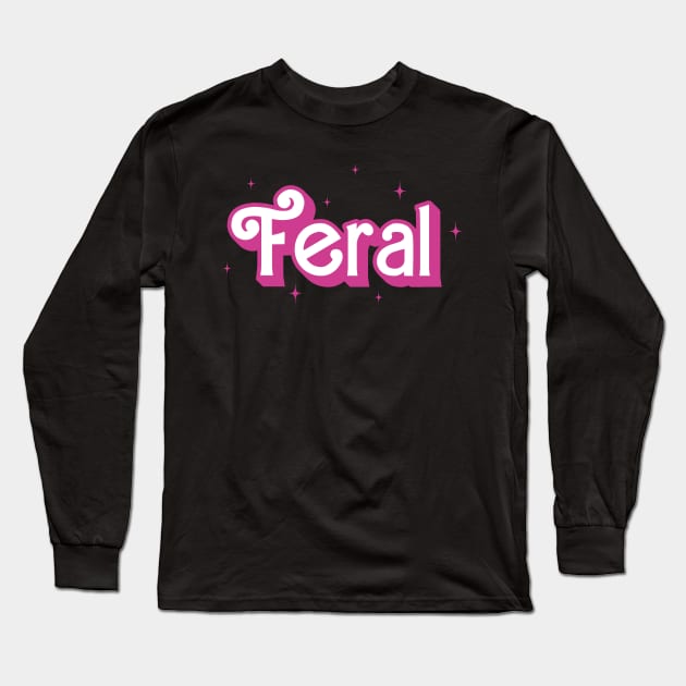 feral girl summer retro Long Sleeve T-Shirt by EnarosaLinda XY